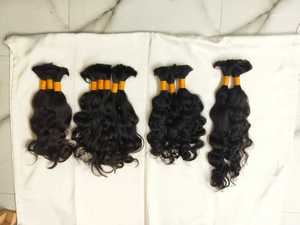 JERRY HAIR EXPORTS Cabello Indio Virgen de Templo, Rizado Natural, Cutículas Alineadas, Mejor Calidad, 100g, Proveedor de Cabello Remy de Chennai, Natural - Product Image 3