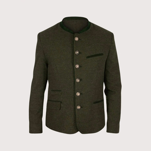 Chaqueta Tradicional Bávara Alemana para Hombre, Chaqueta Trachten Premium Personalizada con Cuello Alto y Logotipo Frontal, para Actividades al Aire Libre en Invierno, de Lana - Product Image 3