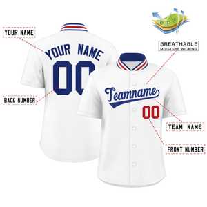 Camiseta de Béisbol Personalizada Blanca de Manga Corta con Botones al Frente, Nombre del Equipo 00 Impreso, Transpirable, de Poliéster, Unisex para Adultos - Product Image 4