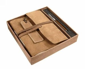 Leather Journal Gift <b>Set</b> with Bookmark <b>Pen</b> Handmade <b>Notebook</b> Unlined Leather Bound Luxury Gift Box Diary corporate gift box - Product Image 2