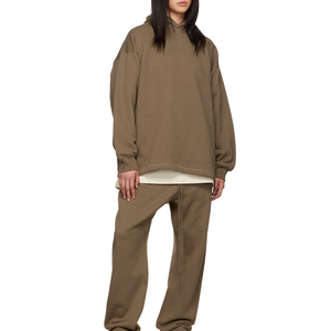 Sweat à capuche oversize pour femme, cousu à la machine, avec logo frontal, en molleton polyester/coton écologique, pour l'hiver - Product Image 3