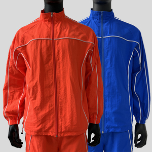 OEM Factory Embroidery Logo Lightweight Workout Clothing Ovrsized <b>Tracksuit</b> Nylon Windbreaker Set - Product Image 3