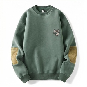 Sweat-shirt vert à col rond pour homme North Approach, coupe classique, logo brodé, appliques sur les manches, vêtements décontractés pour l'automne - Product Image 1