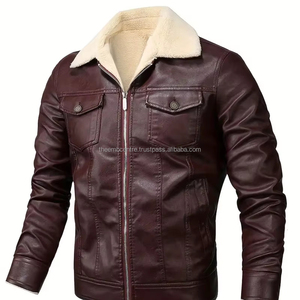 Vestes en cuir véritable de mode d'hiver pour hommes de haute qualité respirantes et confortables avec des conceptions OEM veste pour hommes - Product Image 1