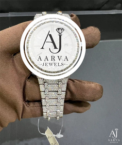 Iced Mechanical Stainless Steel Watch 28mm Silver Dial Sapphire Crystal 18mm <b>Bracelet</b> Analog Date Display Diver Jewelry Style - Product Image 4