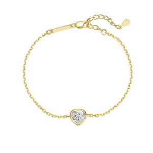 Bracelet de style simple, bracelet en acier inoxydable avec zircone cubique de luxe, bracelet classique avec pierre principale, prix abordable, bracelet chaîne - Product Image 1