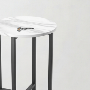 Wholesale Custom Round Marble Top <b>Stool</b> High-End Gold Plated Metal Frame Side Table – Durable Decorative Furniture - Product Image 2