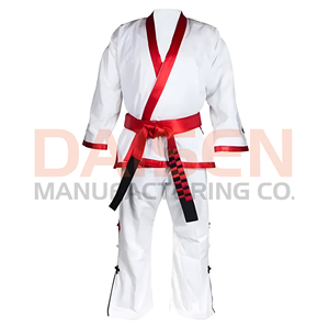 Uniforme de Taekwondo blanc pour adultes unisexe, 100% coton, durable, coupe classique, vêtements d'arts martiaux - Product Image 4