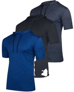 Camisetas Deportivas con Capucha de Manga Corta para Hombre, de Primera Calidad, Transpirables, Ropa Deportiva, Tops Activos, Camisetas sin Mangas Casuales Personalizadas - Product Image 1
