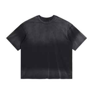 T-shirts vintage délavés en gros pour hommes, style streetwear hip-hop, en coton, avec logo personnalisé imprimé, t-shirts tendance délavés - Product Image 6