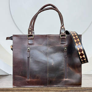 Sac à main élégant pour femme, grande capacité, en cuir de vachette personnalisé, design occidental, cuir à motifs à la main, sac fourre-tout de loisirs - Product Image 6