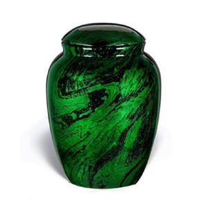 Ensemble d'urnes en forme de lys bleu sarcelle serein, comprenant un récipient à souvenirs et un porte-bougie. Disponible à prix de gros pour les commémorations familiales. - Product Image 2