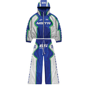 Custom <b>Nylon</b> Hooded Tracksuit Men Color Block Windbreaker <b>Jogger</b> Set Private Label Two Piece Waterproof Windproof Jackets Pants - Product Image 5
