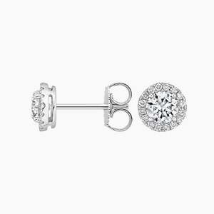 ต่างหูเพชร Halo Lab Grown Diamond เงินแท้ 925 1 กะรัต รับรองโดย IGI - Product Image 4
