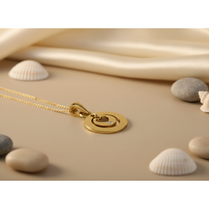 Wholesale 10k Gold Heart Pendant VVS1 Lab Diamond Necklace Manufacturer Custom Modern Concentric <b>Circle</b> Jewelry for Women - Product Image 4