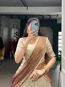 TENNECY Launch New Dupion Silk Zari Weaving Work Women Reversible Wrinkle-Free Stretchable Quick Dry Party Style All Seasons - Product Image 5