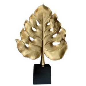 Escultura Contemporánea de Aluminio Fundido con Diseño Exclusivo, Figura Decorativa Moderna Geométrica en Dorado y Negro para Mesa - Product Image 2