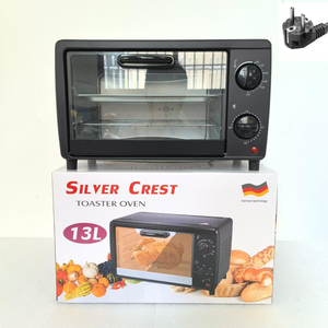 Silver Crest 13L Stainless Steel Mini Toaster Oven Electric Multi-Function Bake Toast <b>Timer</b> Indicator <b>Light</b> Easy Clean Household - Product Image 1