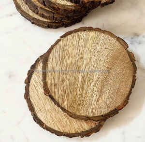 Sous-verre en bois de meilleure qualité, de belle conception, de bonne qualité, sous-verre en bois massif de forme ronde du meilleur exportateur en Inde - Product Image 3