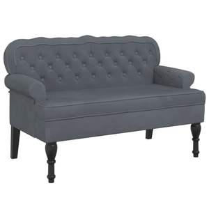 Banco de muebles para el hogar de terciopelo gris oscuro con respaldo Tamaño de 47 "x 25,4" x 29,5" - Product Image 2