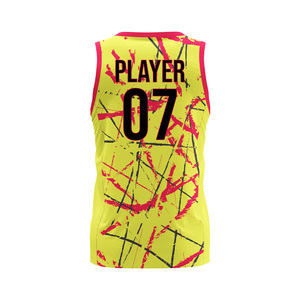 เสื้อบาสเก็ตบอลคอวีแบบไม่มีแขนสำหรับผู้ใหญ่ พิมพ์ลายตามสั่ง โลโก้ด้านหน้าแบบกำหนดเอง ระบายความชื้นได้ดี ผลิตจากโพลีเอสเตอร์ 100% - Product Image 6