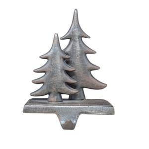 Soporte de Lujo para Calcetines de Navidad, Gancho para Repisa de Chimenea, Decoración de Metal Marrón Antiguo con Forma de Pino - Product Image 5