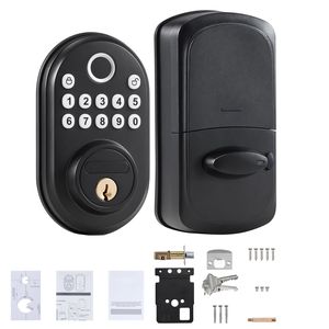 "Smart Wood Door <b>Lock</b> with Fingerprint/Keypad Code/Key Silent & Constant Unlock One-Time Anti-Peeking Password" - Product Image 1