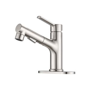 Rubinetto Moderno Monocomando per Lavabo Bagno con Doccetta Estraibile e Tappo Scarico a Scomparsa, Rubinetto Monocomando Moderno per Lavabo da Appoggio - Product Image 3