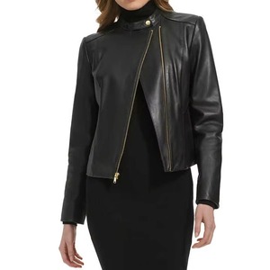 Chaqueta de Cuero para Mujer en Oferta, Chaqueta de Cuero Genuino a la Moda, Chaqueta Cortavientos para Mujer, Chaquetas de Cuero Negras para Mujer - Product Image 4