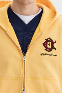 Sweat-shirt à capuche unisexe en coton molletonné, fermeture éclair, uni, pour impression de logo personnalisé - Product Image 4