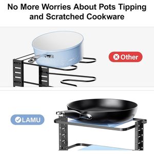 Organisateur sous armoire robuste à 6 niveaux, réglable de 14 à 24,57 pouces, pour casseroles et poêles - Product Image 5