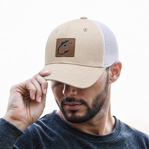 Casquette Trucker Unisexe en Cuir avec Patch, Réglable, en Maille, à Fermeture Snapback – Fournisseur en Gros - Product Image 4