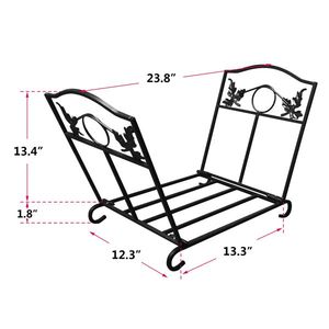 Porta Legna Pieghevole Nero, Supporto per Legna da Ardere e Accessorio per Caminetti - Product Image 3