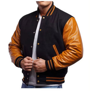 OEM Wholesale Custom College School Style Varsity <b>Jacket</b> for Men Long Sleeve Quick Dry Button Closure Casual Baseball <b>Jacket</b> - Product Image 3