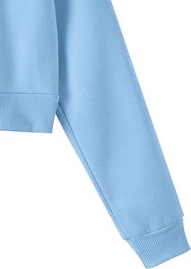 Sudadera con capucha corta de forro polar de alto gramaje para mujer, con cremallera, estilo estético personalizado, minimalista, streetwear, en colores pastel, lisa y básica - Product Image 4