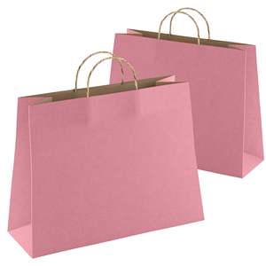Bolsas de regalo de papel Kraft púrpura Asas 16X6X12 pulgadas Paquete a granel 250 150 GSM 150 GSM Bolsas de compras de papel Asas 150 Bolsas - Product Image 1