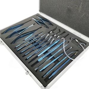 Juego de 21 Instrumentos Oftálmicos de Titanio Azicon, Pinzas para Microcirugía Ocular, Tijeras, Portaagujas, Espéculo, Kit para Cataratas - Product Image 1