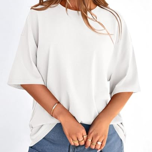 Camiseta Oversize para Mujer, Blusa Casual Holgada para Salir, Camisa de Manga Corta con Hombros Caídos para Uso Diario y Estilo Urbano - Product Image 5