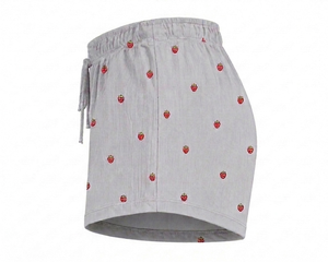 Ensemble 2 pièces tricoté uni pour femme, haut et short au-dessus du genou, pyjama décontracté d'été, respirant, 100 % polyester, vêtements de nuit - Product Image 3