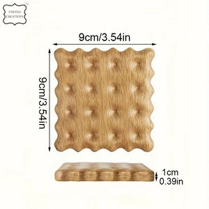 จานรองแก้วไม้ธรรมชาติสำหรับใช้ในบ้านสำนักงานร้านอาหารแผ่นรองแก้วทำด้วยมือดีไซน์คลาสสิกเรียบง่าย100% - Product Image 2