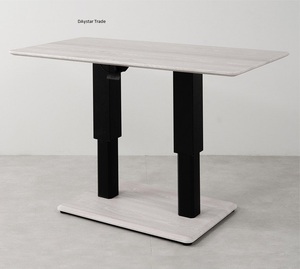 Mesa de Comedor Rectangular Ajustable en Altura Daystar Trade, Base de Pedestal de Doble Nivel de Hierro, Ahorro de Espacio, Mueble Moderno para 4 Personas - Product Image 1