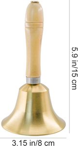 Campana de Mano de Latón Atractiva con Mango de Madera para Ceremonias, Aulas, Culto, Templos y Hoteles - Product Image 2