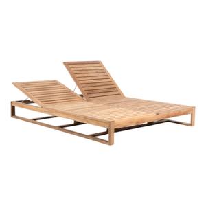 Tumbona Doble Moderna para Exteriores, de Madera de Teca Sólida, con Respaldo Ajustable, para Jardín, Villa, Hotel, Resort, Muebles para el Borde de la Piscina - Product Image 1