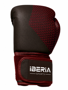 Guantes de Boxeo IBERIA Premium Negros y Rojos con Patrón de Fibra de Carbono, Guantes de Entrenamiento con Logotipo Personalizado, OEM, ODM, Equipo de Boxeo al por Mayor - Product Image 2