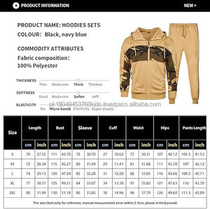 Sweats à capuche et pantalons de survêtement thermiques en coton pour hommes Bas de survêtement athlétique pour les activités de plein air d'hiver Sweatshirts à capuche - Product Image 6