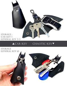 Llavero de Cuero con Forma de Murciélago para Hombre y Mujer, Funda para Llaves de Coche, Anillo de Llaves Moderno, Regalo - Product Image 3