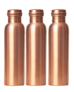 ขวดน้ำทองแดงลายตอกแบบพกพาพร้อมฝาปิด - Product Image 3