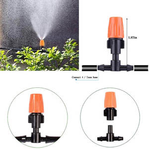 Buses d'irrigation goutte à goutte en plastique avec raccord en T, goutteurs de jardin réglables, émetteurs de brume, pulvérisateurs atomisants micro-brume - Product Image 3