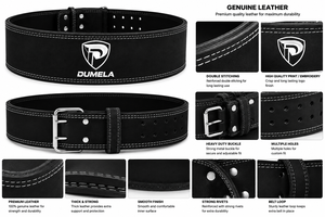 Ceinture de Soutien Haltérophilie Personnalisée DUMELA en Gros, 100mm, Épaisseur 13mm, Antidérapante, en Cuir de Vachette, Légère, Respirante, avec Boucle Carrée en Acier - Product Image 2