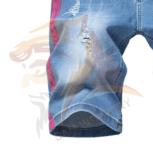 Shorts de Mezclilla de Color Sólido de Primera Calidad con Logotipo Personalizado para Hombre, Nuevos Shorts de Mezclilla Transpirables, Resistentes al Viento y de Secado Rápido - Product Image 5